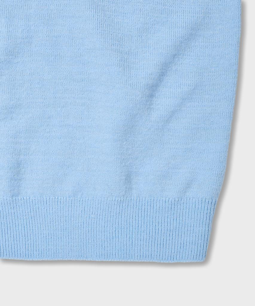 AMFEAST Essential Comfy Long Sleeve Button Polo Knit Blue
