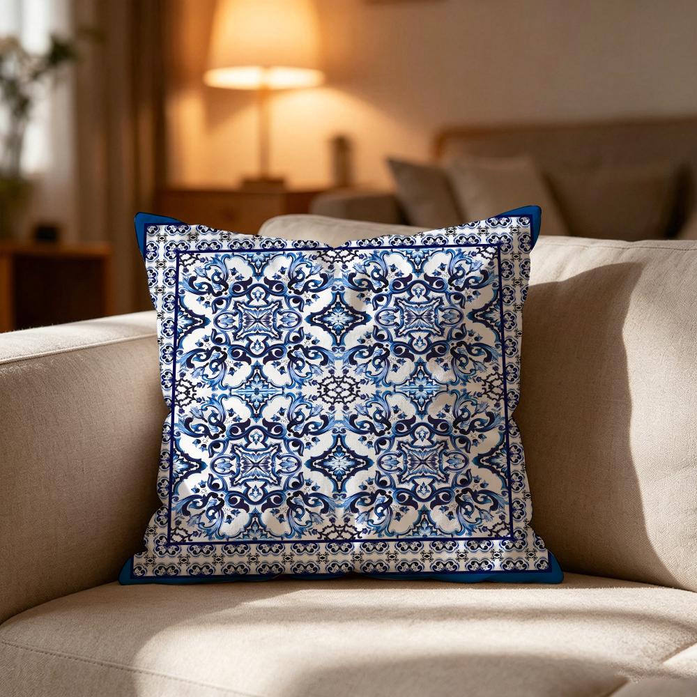 Islamic Tile Pattern Cushion Cover Cushion Cover Soft Washable Pillow Case Multi-Scene For Couch Bed Travel Office Use
