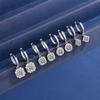 Zircon Hollow Star Stud Earrings for Women Classic Round Square Fashion Ear Cuffs