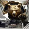 1Pc Wild Bear Tapestry Wall Hanging, Decorative Fabric Poster for Bedroom, Living Room, Dorm & Home Decor