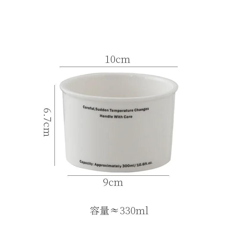 330 ML Ceramic Mug Simple Letter Coffee Cup Creative Imitation Paper Design Office Drinking Water Household Breakfast Milk Cup