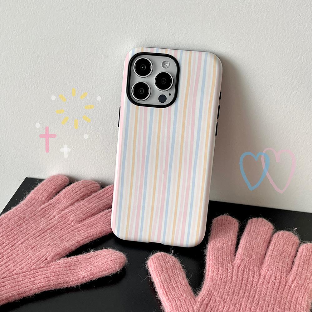 Simple Colorful Stripe Art Design Phone Case Film shell For iPhone 17 16e 16 15 14 13 12 11 Pro Max Plus XS