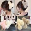 Pure Color Faux Fur Large Hair Clip Leopard Print Winter Hair Accessories Sweet Grasp Clip  Girls