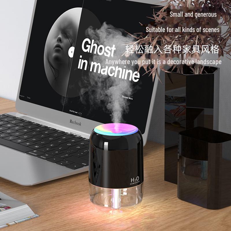 Portable USB Colorful Cup Humidifier: Compact, Silent, Large Mist Volume, Ideal for Home, Office, or Car.