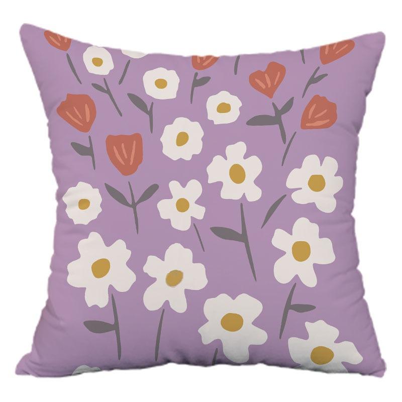 Simple Flower Pattern Pillowcase Dormitory Decoration Office Living Room Sofa Home Pillowcase