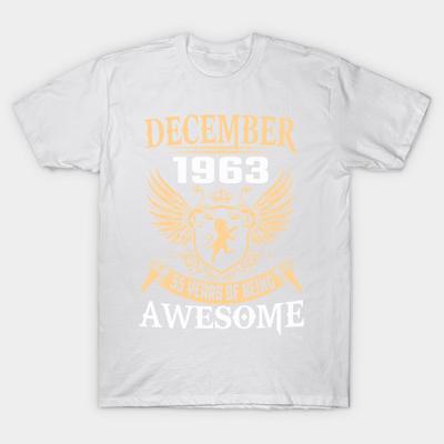 T-Shirt Damen Dezember 1963 55 Jahre Awesome Harajuku Print Kawaii T-Shirt Sommer Kurzarm Damen T-Shirt Oberteil