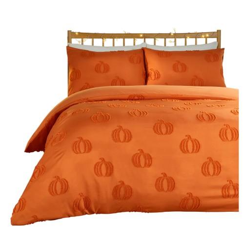 Dia de Duvet Campos de Abóbora Reversível Toque Macio Acolchoado Conjunto de Capa de Duvet
