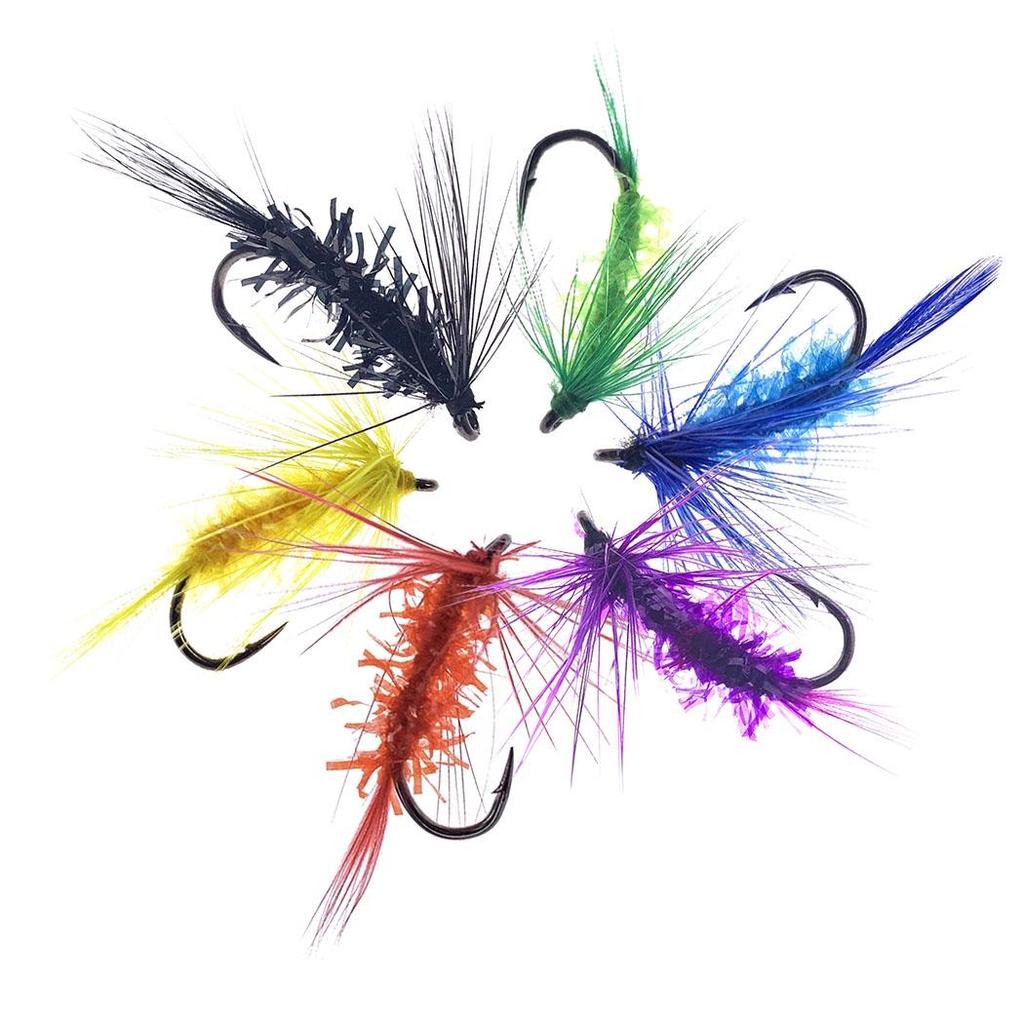 5/10 Teile/schachtel Mischfarben Insekten Fliegen Fliegen Angeln Lockt Fliegen Schwimmenden Köder Trockenen Fliegen Forelle Künstliche Kurbel Haken locken