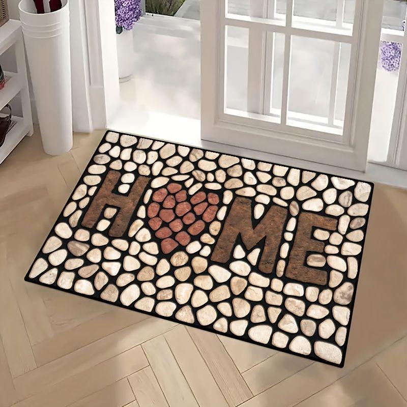 Stone Feet Print Bath Mat Super Absorbent Bathroom Entrance Carpet Non-Slip Kitchen Corridor Rugs Home Living Room Decoration
