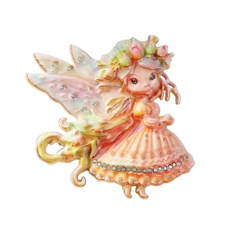 Flower Elf Brooch Zinc Alloy Lightweight Lapel Pin For Comfortable Wear Ideal Parties Weddings Daily Fashion Accessory