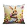 Easter Spring Flower Rabbit Cushions Pillowcase Polyester Cushion Cover Throw Pillow Pillowcover Home Car Sofa Decor