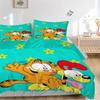 Zestaw poszewek na kołdrę 3 szt. Happy Garfield i Odi - Miękki i przytulny do sypialni, pokoju gościnnego i akademika Dekoracyjna pościel Zestaw 3-częściowy 1 poszewka na kołdrę + 2 poszewki na poduszki.