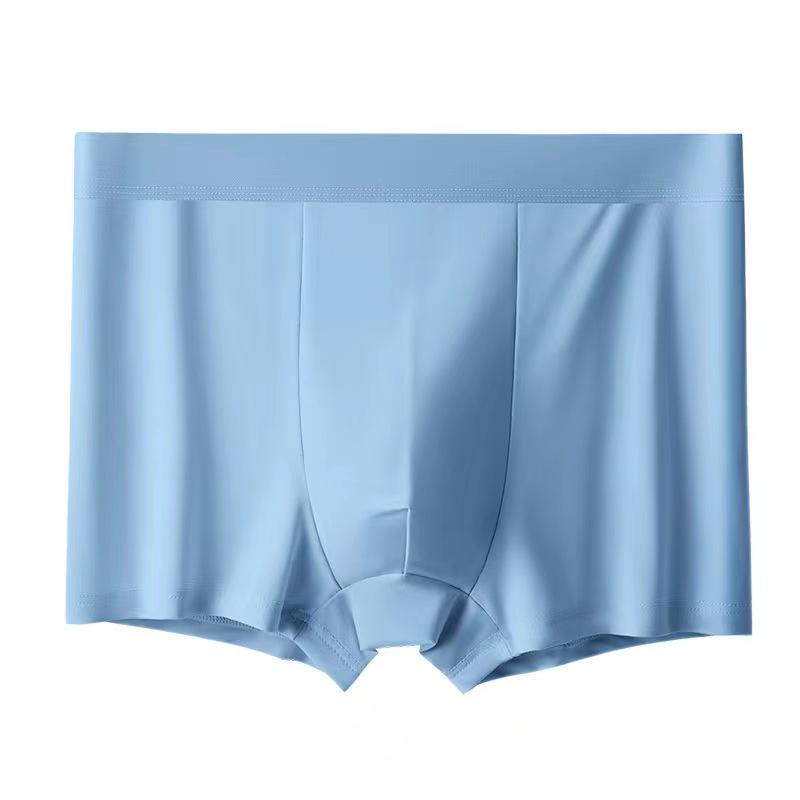 Men's Ice Silk Breathable Solid Color Boxer Briefs - Plus Size Available