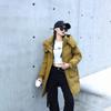 Women's Winter Autumn Thick Hooded White Duck Down Jacket Coat Loose Middle Long Solid Color Big Pocket Detachable Hat Down Coat