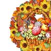Fall Welcome Sign for Front Door Wooden Pumpkin Sunflower Door Sign Rustic Thanksgiving Farmhouse Hanging Plaque for Outdoor Porch Wall Autumn Harvest