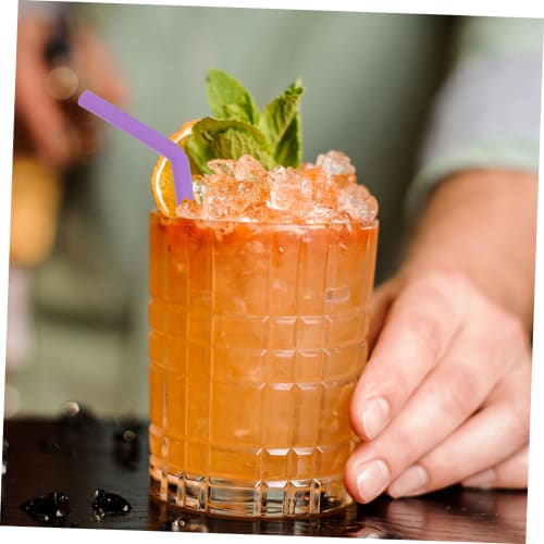 PAMINGONO 4-Piece Food-Grade Silicone Straws with Curved Design and Cleaning Brush for Banquets and Parties, Eco-Friendly and Reusable