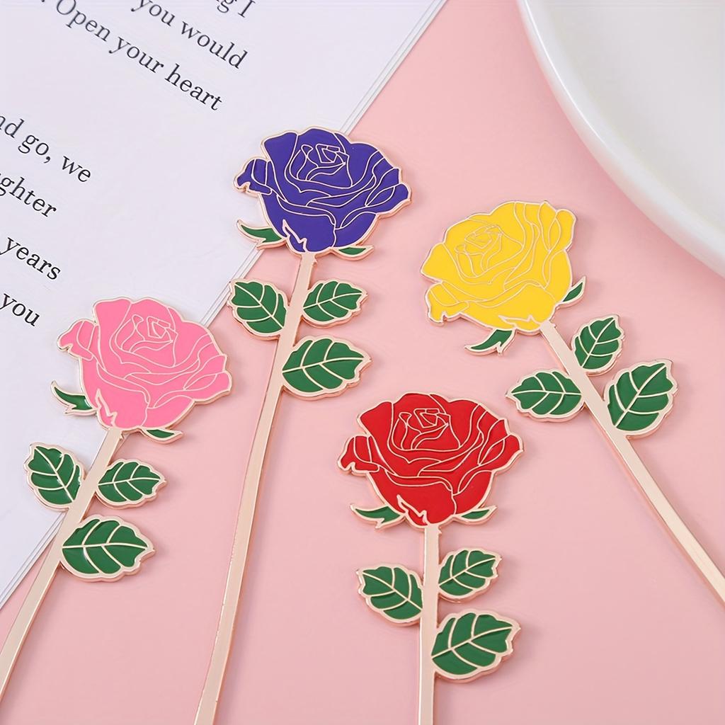Exquisite Metal Rose Bookmark Keeps Your Book In Style Thoughtful Gift for Friends, Versatile Home School Office Accessor