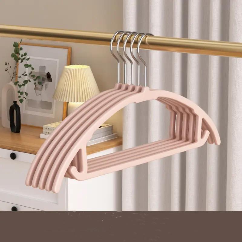 10pcs Non-Slip Hanger Shoulder Horn Resistant Corrugated Round Hanger