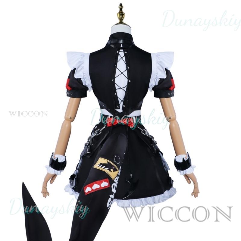 Ellen Joe Cosplay Costume Game Zenless Zone Zero Cosplay Wig Victoria Housekeeping Women Cute Maid Dress Ellen Joe Cosplay Tail