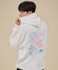 Graffiti Oversized Wide Shoulder Hoodie_White