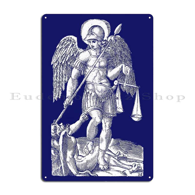 Святой Рафаил Рафаил Святой Михаил Гавриил Рафаил И Уриил Архангел Ангел Святой Металлическая Табличка Постер Стена Пещера Гараж Персонализированный 20x30cm