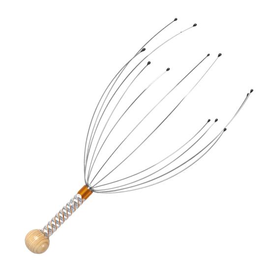 Octopus Head Massager Stainless Steel Brain Massage Claw Scalp Scratcher Engraved Head Relaxer for Promotes Blood Circulation Relieves Muscle Pain