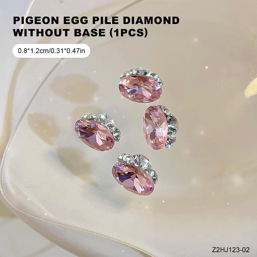 Dove Egg Oval Rhinestone Nail Art: High Precision, Super Shiny Pink K9 Rhinestone Ball