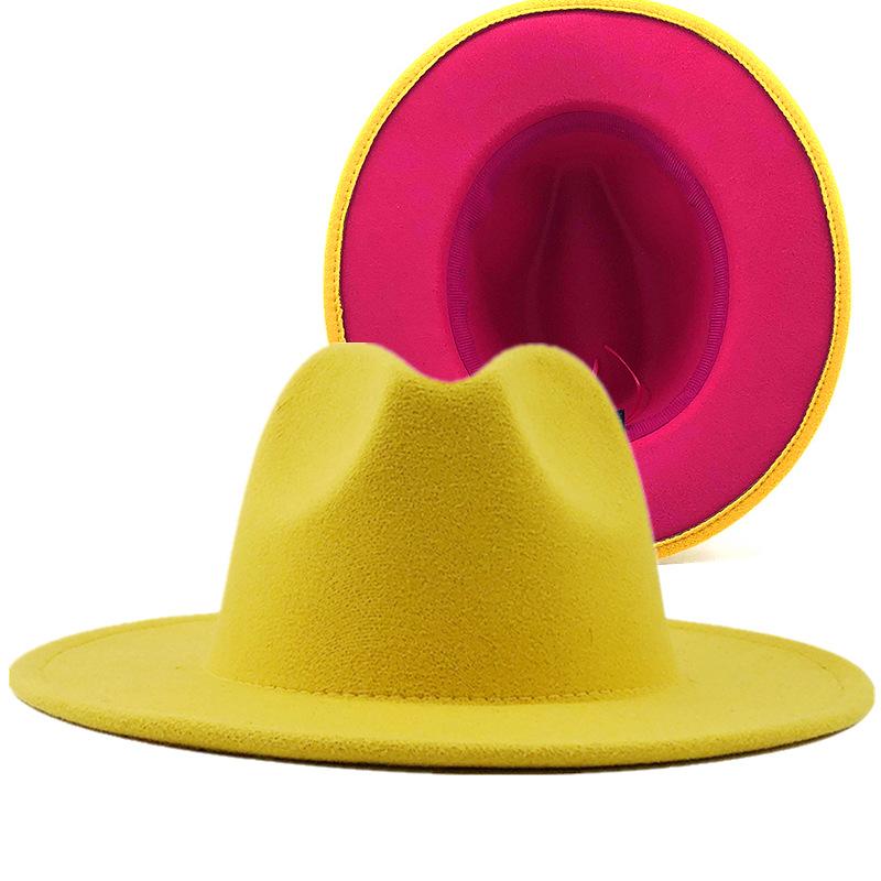 Hot-selling woolen top hat, new wild card, big red hat, ethnic style jazz hat, cashmere felt hat.