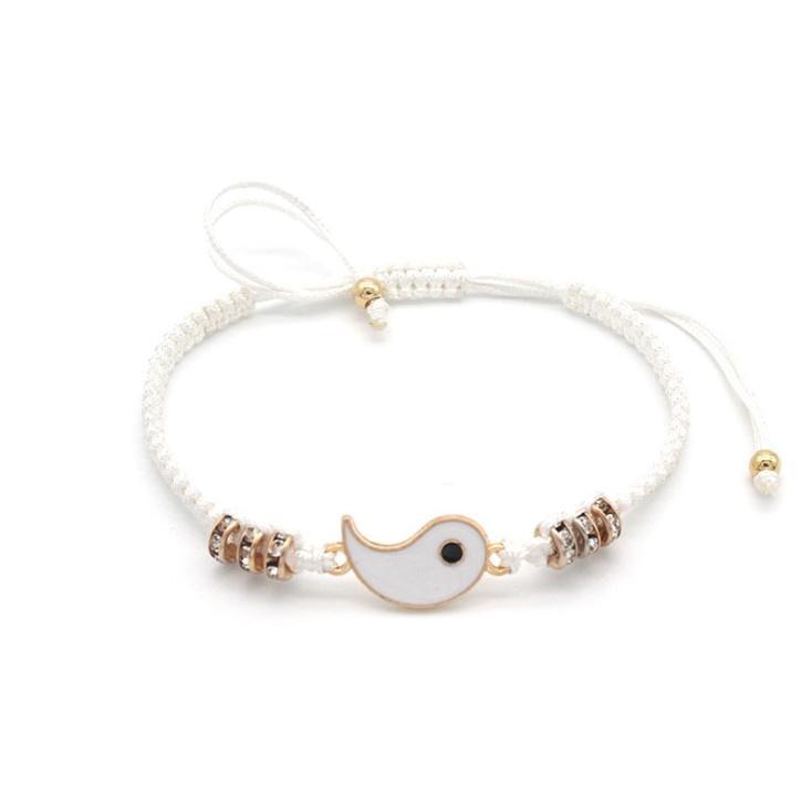 

Новые браслеты для лучших друзей, регулируемый браслет из шнура Инь-Ян для лучших друзей, дружеских отношений, парня, девушки, подарка на День святого Валентина белый