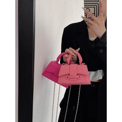 Fashion Beading Chain Crossbody Bag Women PU Leather Delicate Mini Handbag  New Premium Sense Shoulder Bags