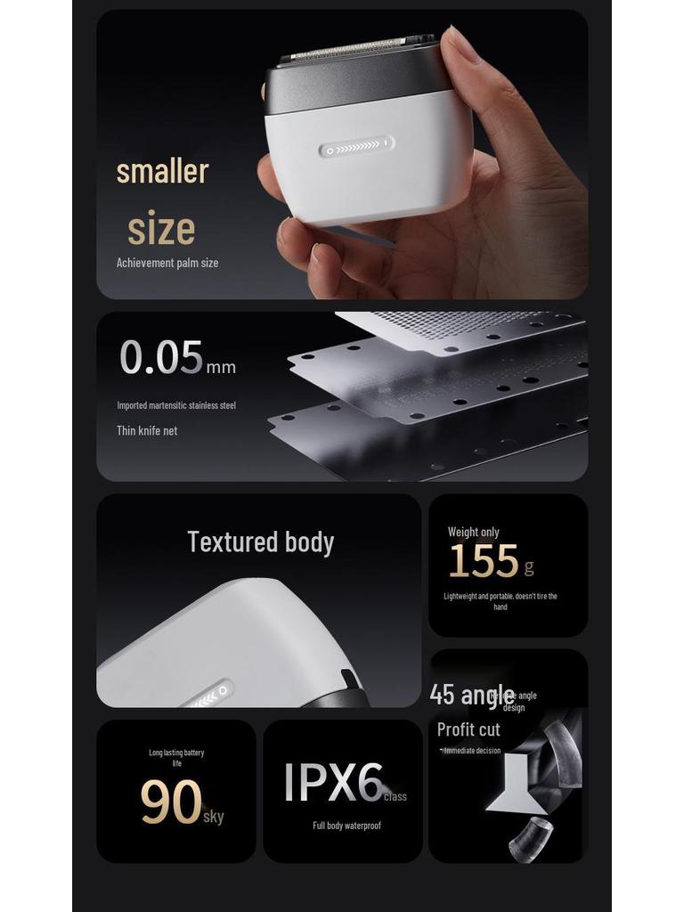 Magnetic Levitation Rechargeable Shaver with Digital Display - Washable Electric Razor for Men