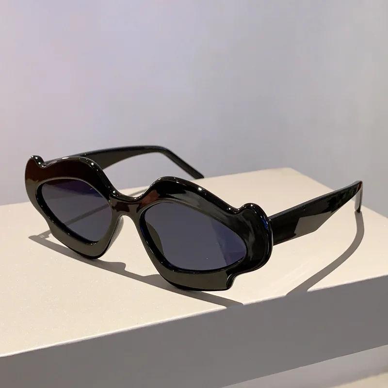 Vintage Brand Designer Irregular Wave Sunglasses Women Sun Glasses For Men Popular Punk Fashion Luxury Funny Cute Shades UV400