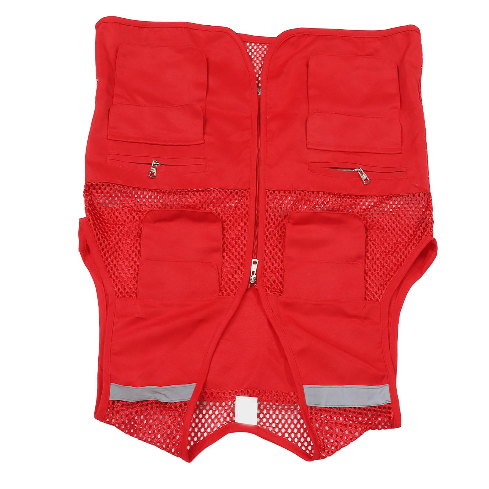 Vest Multi kets Reflective Strip Printable Comfortable High Visibility   Vest for Journalist Advertising