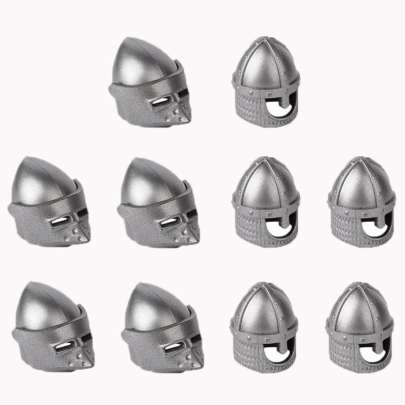 MOC Vojenské Středověké Stavební Bloky Voják Hrad Rytíři Figurky Dárky Zbraně Křížová výprava Helmy Koruna Kopí Mini Kostky QT012