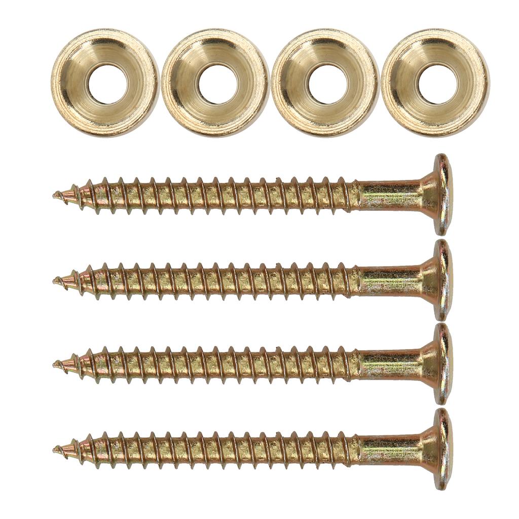 4 Sets Guitar Neck Joint Bushing Set Metal Ferrule Bolt with Screw Accessory for Electric Bass