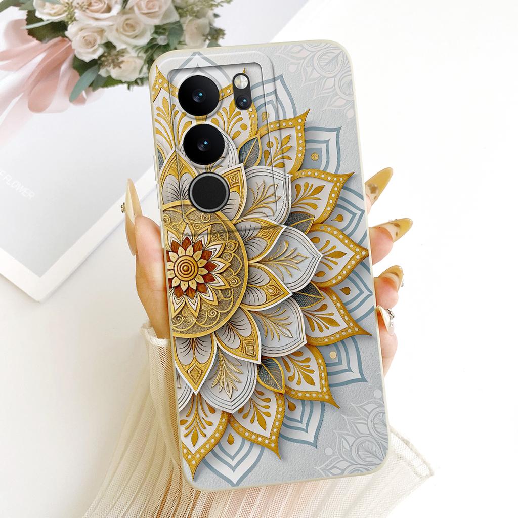 For Vivo V29 V29Pro Cute Cat Flower Cartoon Phone Case For Vivo V 29 V29 Pro V2250 V2251 Shockproof Soft Silicone Covers Bumpers