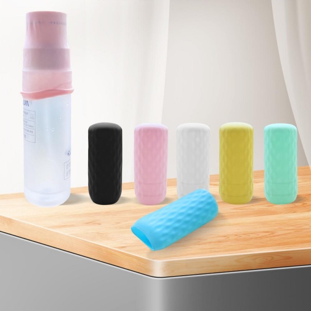 5/6 silicone bottle caps for travel essentials accessories, leak-proof elastic caps, suitable for travel-sized bottles of toilet