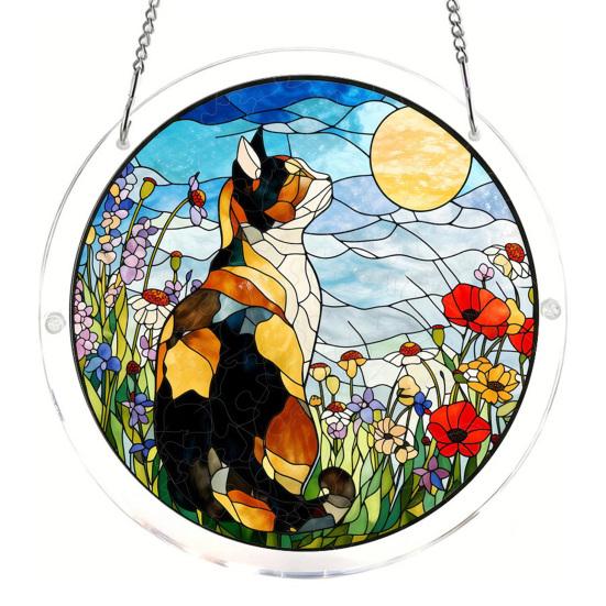 Yousheng Acrylic Puzzle Suncatcher DIY Jigsaw Puzzle Suncatcher Kit with UV Printed Design Colorful Window Hanging Ornament for Home Garden Decor