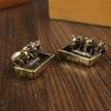 Tang Teng Brass Three Small Pig Trough Retro Sand Turning Process Desktop Small Ornament Tea Pet Crafts Gift Handle