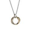 Stainless Steel Three-ring Necklace, Simple and Non-fading Men's Hip-hop Wind Titanium Steel Diamond Pendant Jewelry