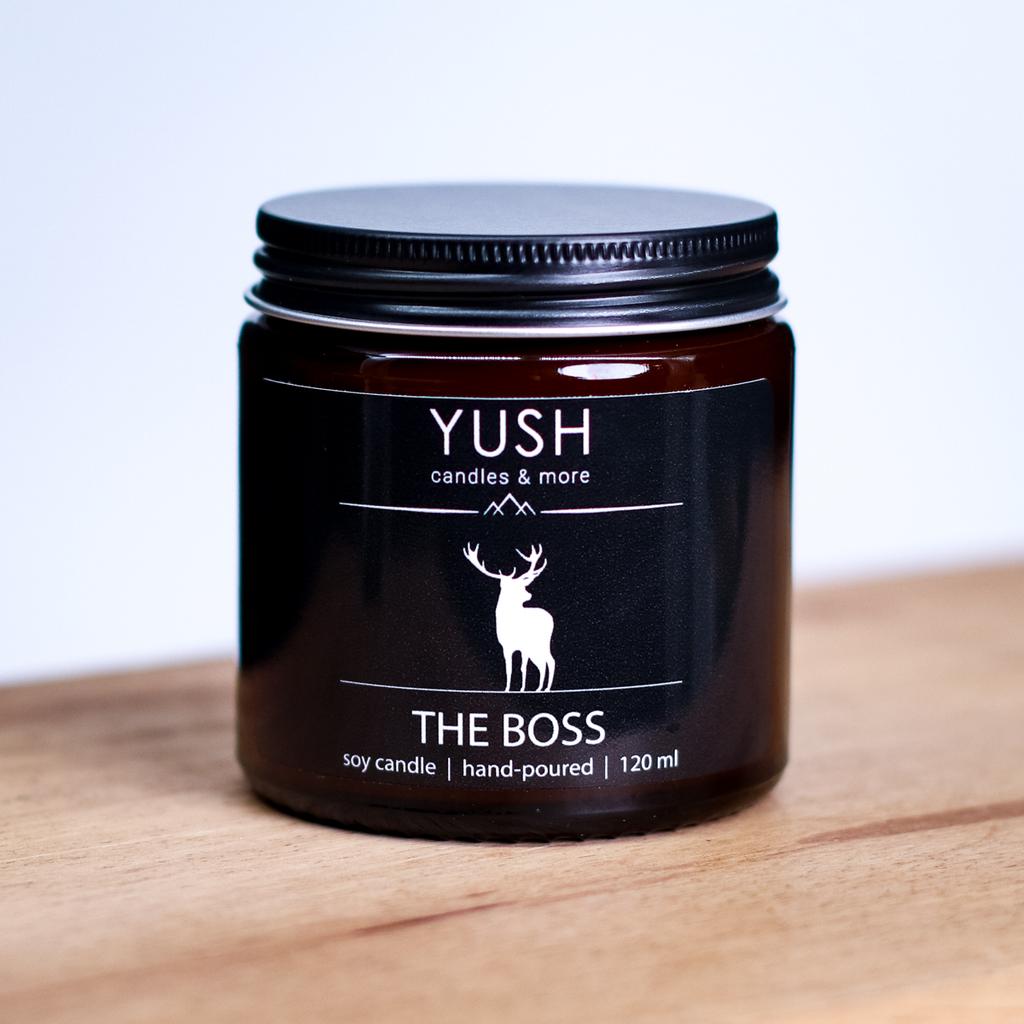 The boss - świeca sojowa zapachowa geranium cynamon goździki cytrusy -120ml