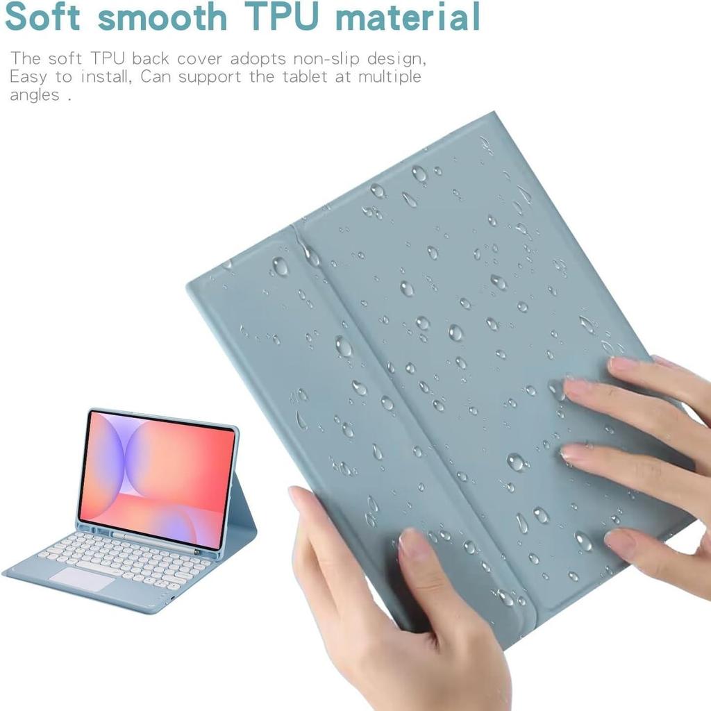 Kompatible Samsung Tablet Hülle mit Leder Bluetooth Tastatur für S10 Lite/S9/A11 Plus/FE Plus