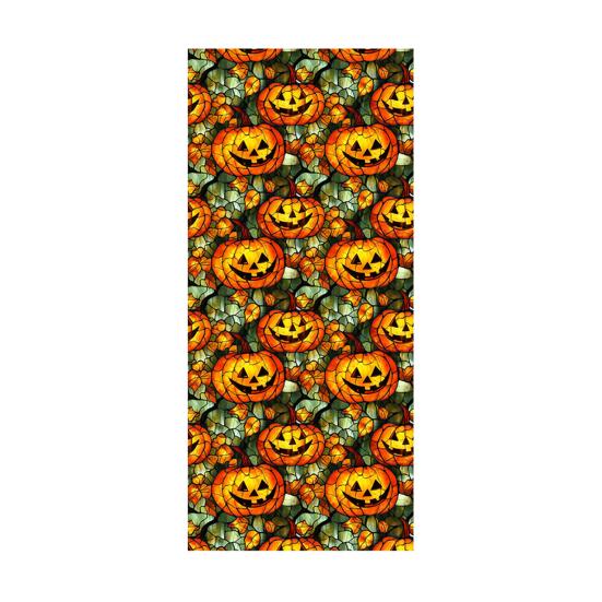 Halloween Window Sticker Stained Glass Style Witch Bats Decal Removable Pumpkins Ghosts Static Window Cling for Party Decoration