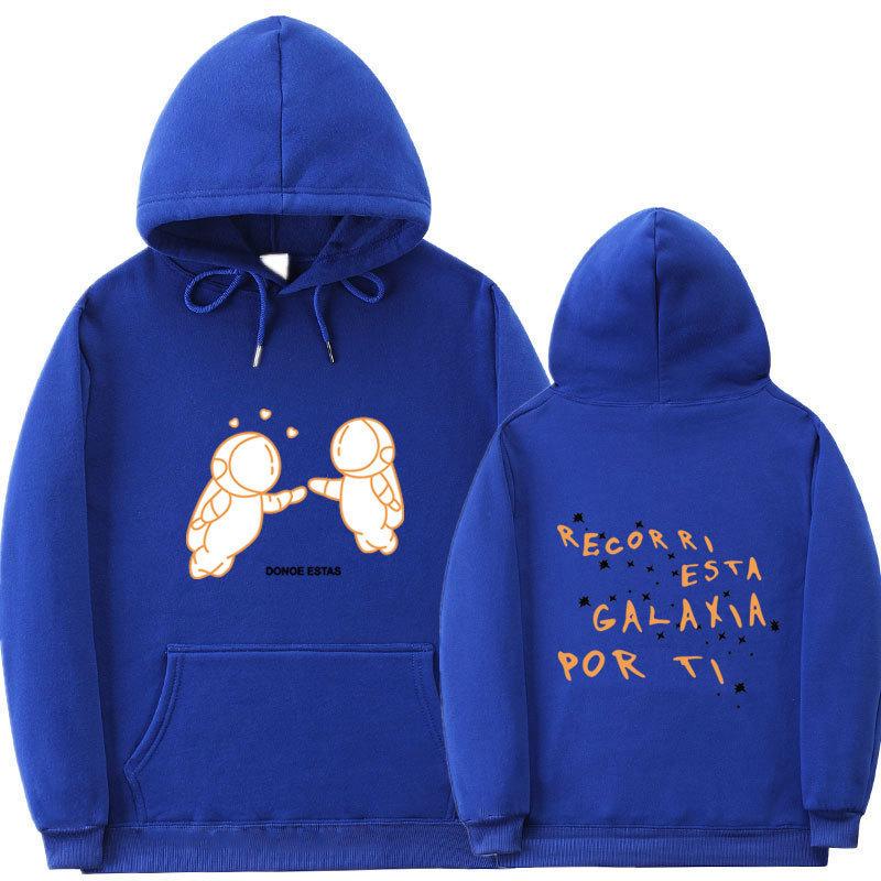 Außenhandel neue Mode Druck Doppel-Astronaut Kapuzenpullover Lockerer Pullover Freizeit Herren und Damen Freizeit Sportpullover