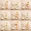 1/3/10Pcs Holiday Party Decorations, Baby Birthday Decorations, 32-Inch Individually Wrapped Caramel Cream Number Foil Balloons