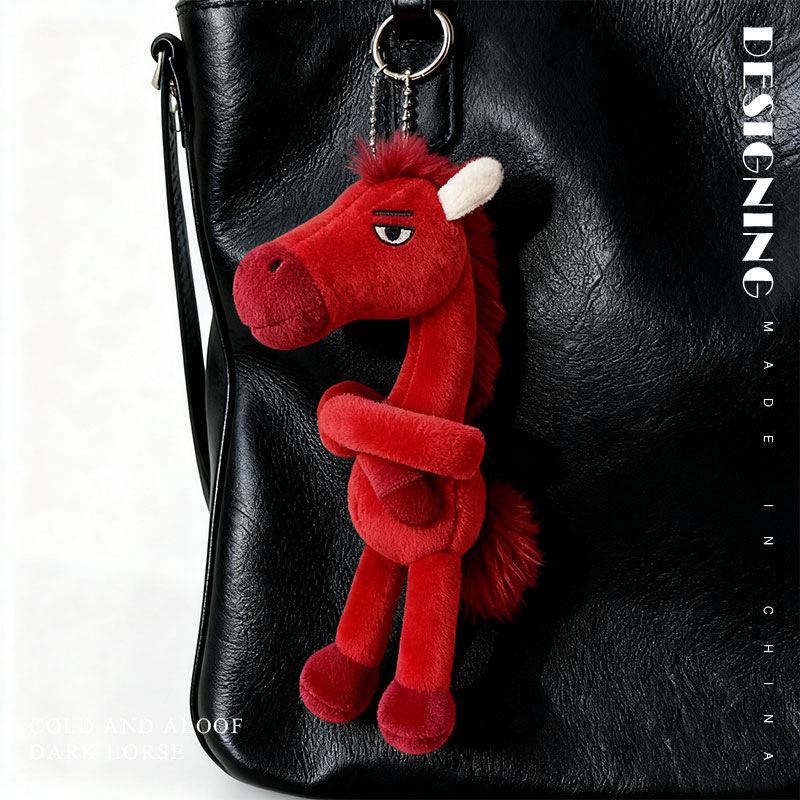 Ausgewähltes Schwarzes Pferd 2026 Jahr des Pferdes Plüschtier Pony Taschenanhänger Schlüsselanhänger