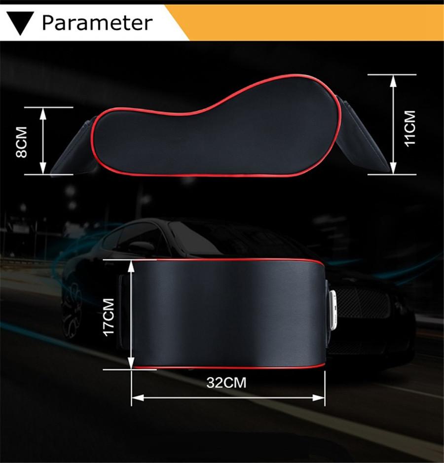 Portable Black Leather Car Truck Center Armrest Heighten Pad Cushion Storage Bag