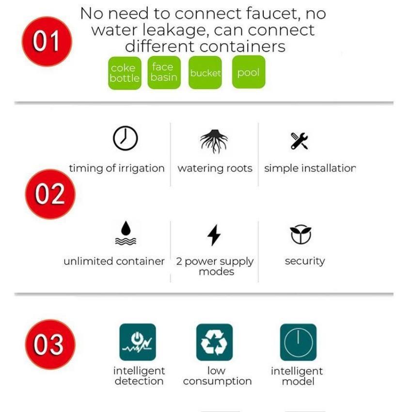 Automatisches Bewässerungsgerät mit Solarenergie, intelligenter Bewässerungstimer, Wasserpumpe, Bewässerungssystem, Gartenbewässerungssystem-Set, Tropfberieselung im Topf