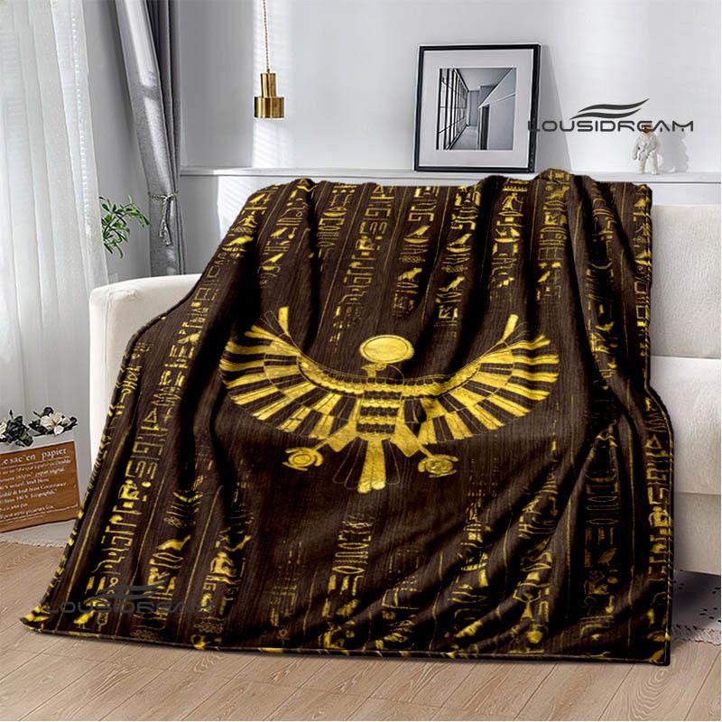 Egyptian pictograph symbol printed blanket Picnic blanket Warm Flannel blankets Home bed linings blankets for beds Birthday Gift