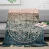 Flower of Life Sacred Geometry Star Cluster Flannel Blankets Print Mandala Religious Soft Throw Blankets for Sofa Plush Quilt